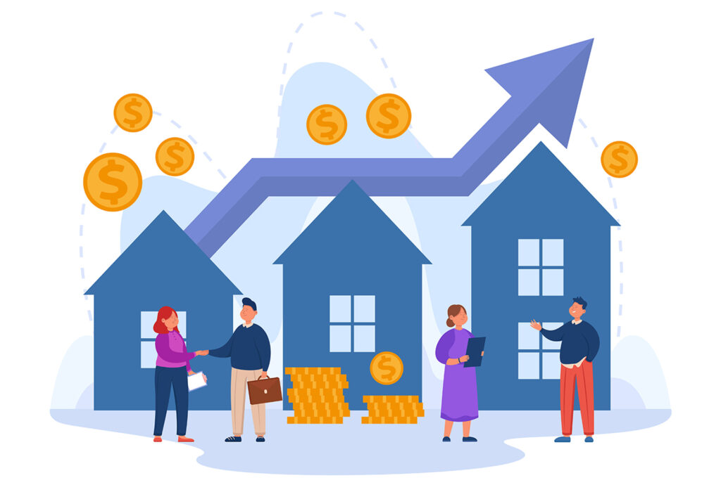 Image illustrant la fluctuation du marché de l’immobilier.